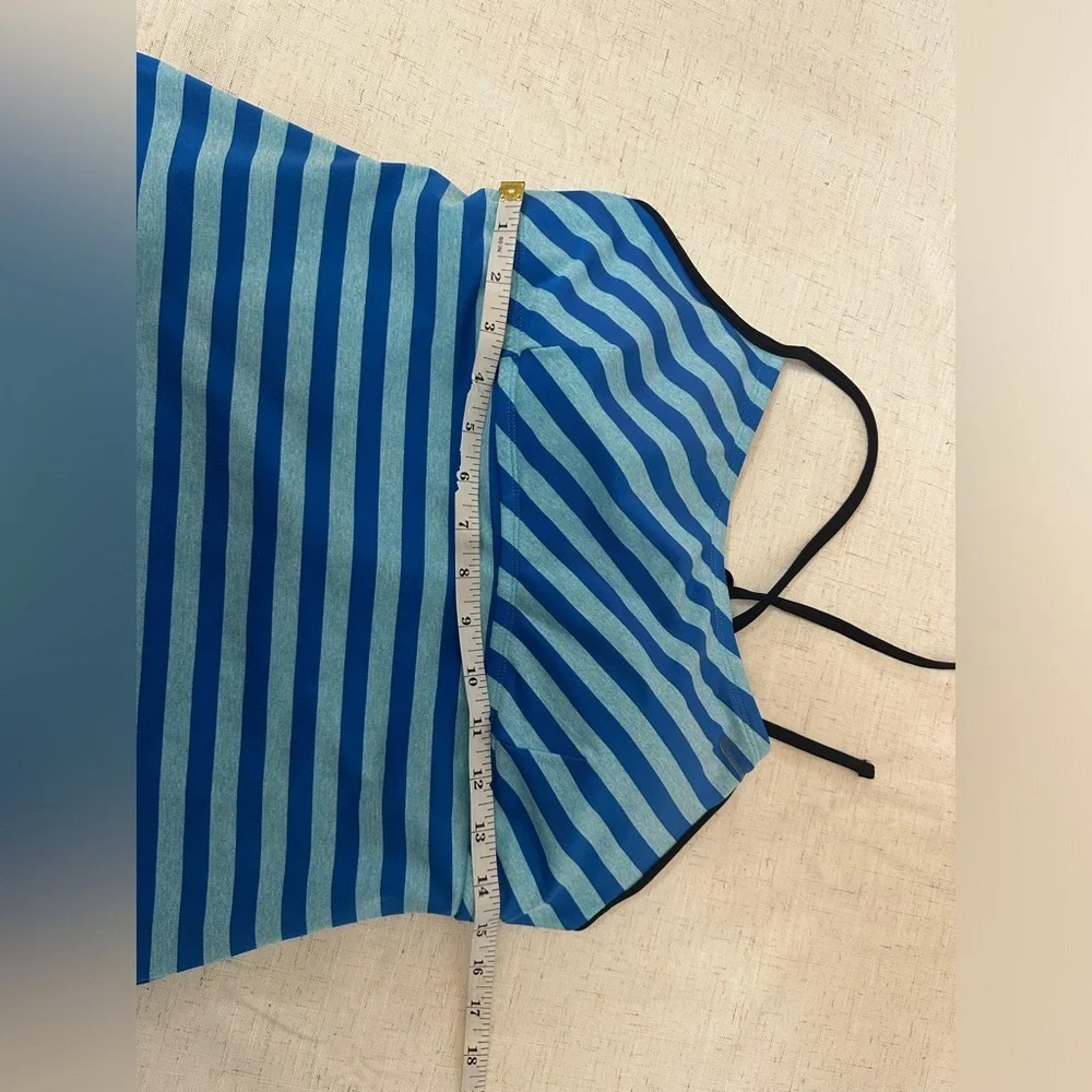 Nike Blue Striped Tie-Back Tankini Top with Built-In Bra – Women’s Size 14
